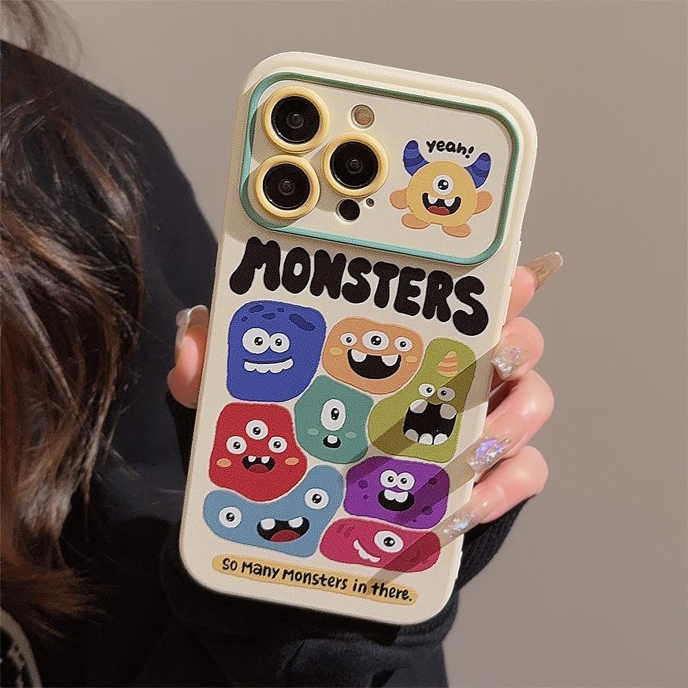 Funny Monsters party Phone Case For iPhone 16 15 14 13 12 11 Pro Max Xr 15 14 16 Plus Case Cute cartoon Shockproof Soft Cover