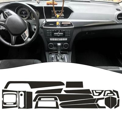 For Mercedes Class C W204 5D Carbon Fiber Pattern Interior DIY Trim Decals