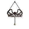 2D Halloween Wooden Door Hanger with and Cutout Design, Welcome Sign with Bell for Home Decor