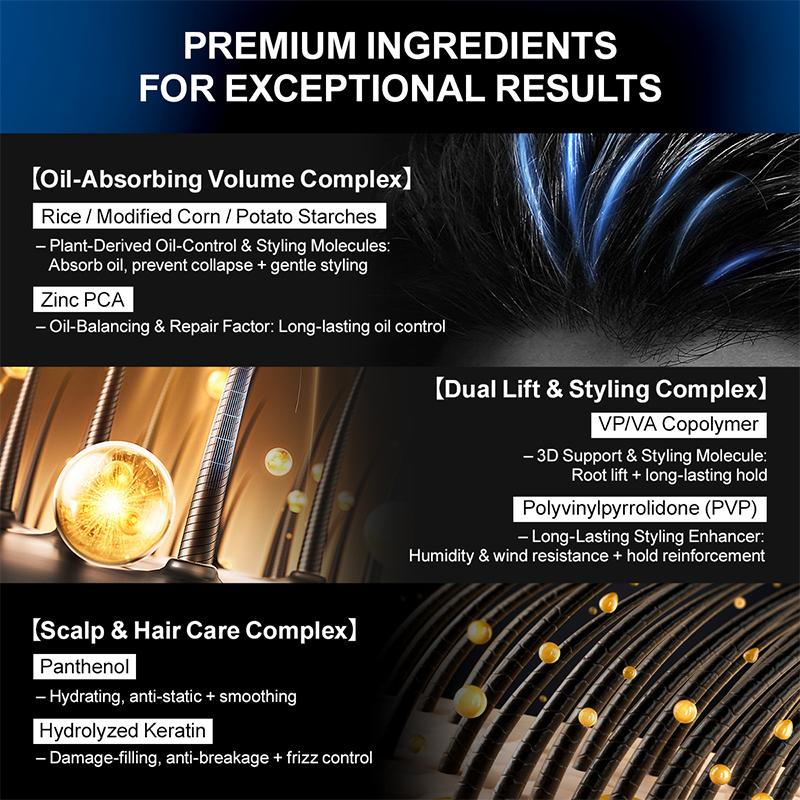 PURC 3 In 1 Hair Volumizing Styling Powder for Men Women Long-Lasting Volume Oil Control Nourish Hair Styling Product Hair Care