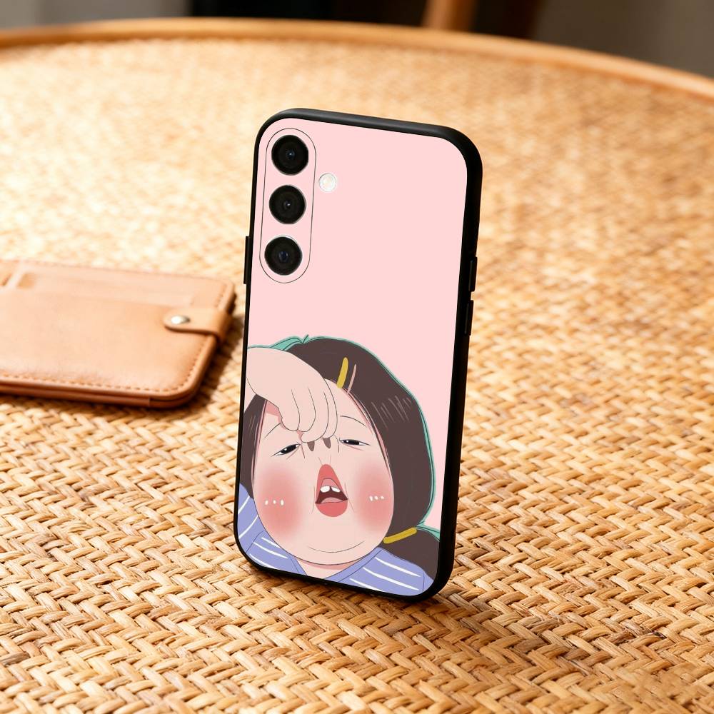 F-FUNNY And Cute Stickers Phone Case For Samsung  A73,72,71,A52,51,40,41,A22,A32,31,A13, Soft Black Shell