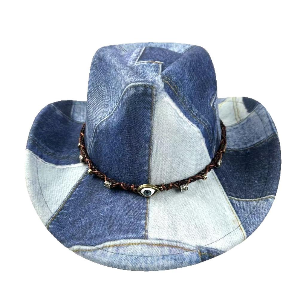 Retro Western Cowboy Hat Ethnic Style Street Shot Design Sense Top Hat Simple Travel Holiday Felt Hat Jazz Hat