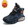 Boys' Winter 2025 New Arrival: Warm Cotton Sports Running Shoes with Double Thickened Plus Velvet for Medium and Large Children.