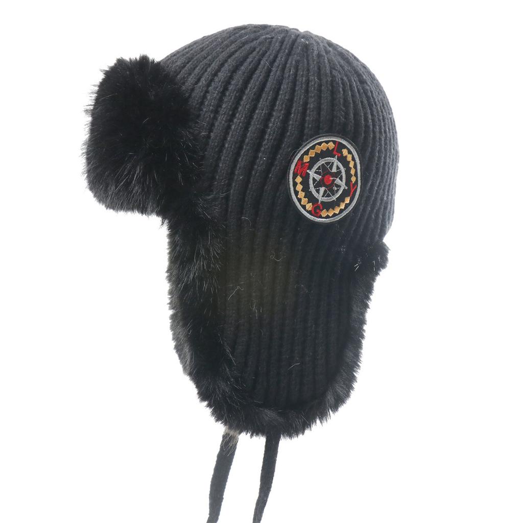 Hat for women, warm in autumn and winter, piled and thickened, windproof and cold-proof artifact, ear protection, versatile cycling, a piece of Lei Fe