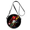 Fußball-Print Damen Runde Crossbody-Tasche Vintage Kreis Umhängetasche Verstellbarer Riemen Reise Umhängetasche Geschenk