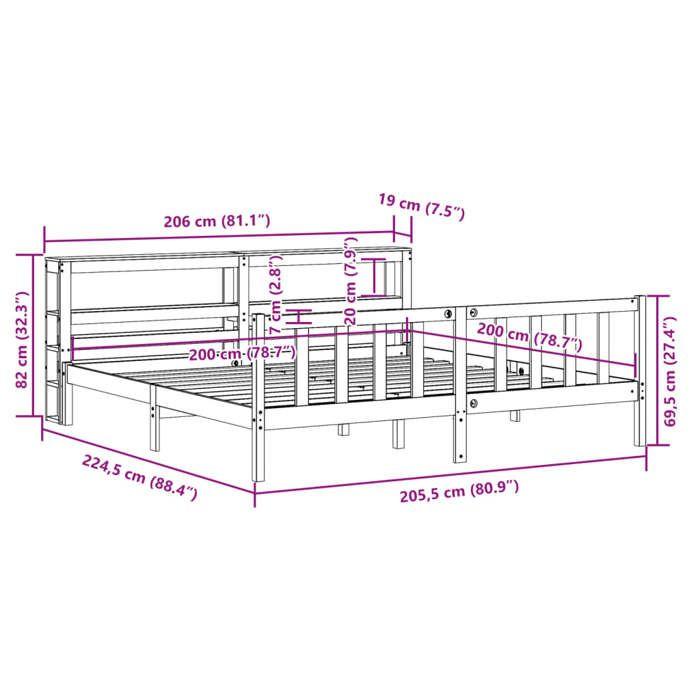 VidaXL Bed Frames and Headboard White 200x200 Cm Solid Pine Wood, Bed, Bedroom Furniture, Wooden Bed, Bed 3305770