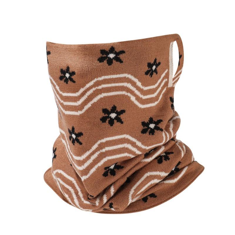 Fashion Versatile Knitted Scarf Autumn and Winter Outdoor Cycling Warm Neck Cover Windproof Half Cover Extended Ear Hanging Mask
