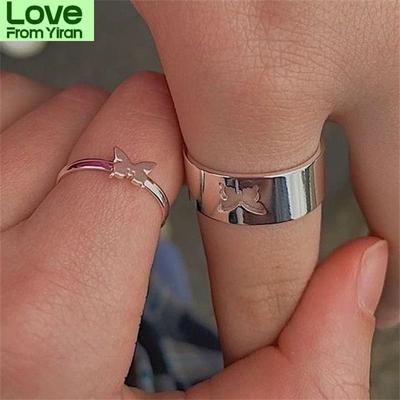 Punk Style Couple Ring Men 'S And Women 'S Pair Ring Combination Ins Windnet Red Fashion Personality Open Index Finger Ring