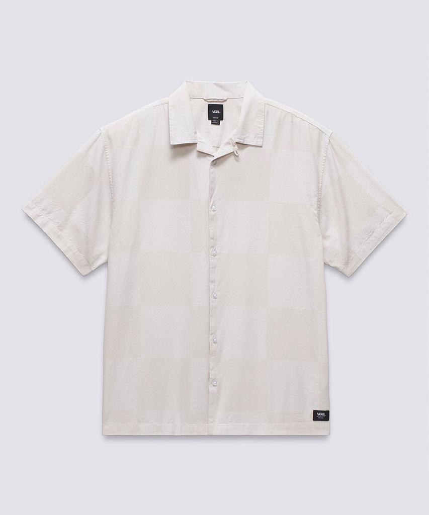 VANS Kessler Checkerboard Woven Short Sleeve Shirt - White - Marshmallow / Vn000M18E681