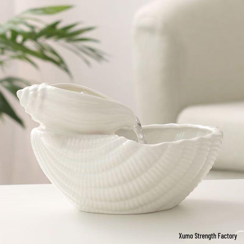 Ceramic Automatic Pet Water Fountain - Dynamic Circulating Bowl for Cats and Dogs, No Plug-in Required