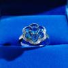 Fashion Jewelry Flower Ring Versatile Light Luxury Full Diamond Cultivation Ruby Emerald Women's Ring