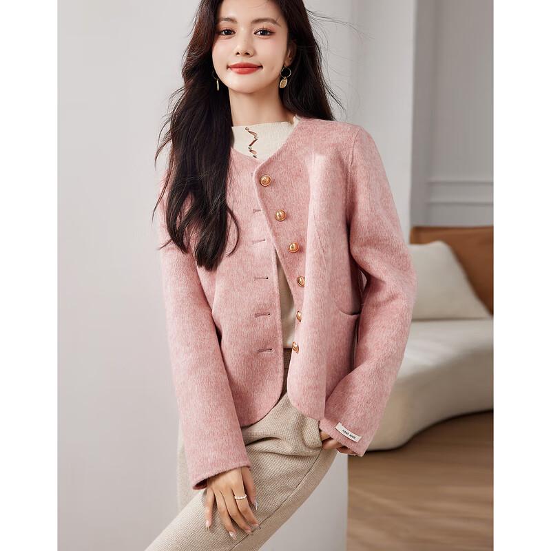 Shi Shui Nian Hua Women's Elegant Wool Blend Coat