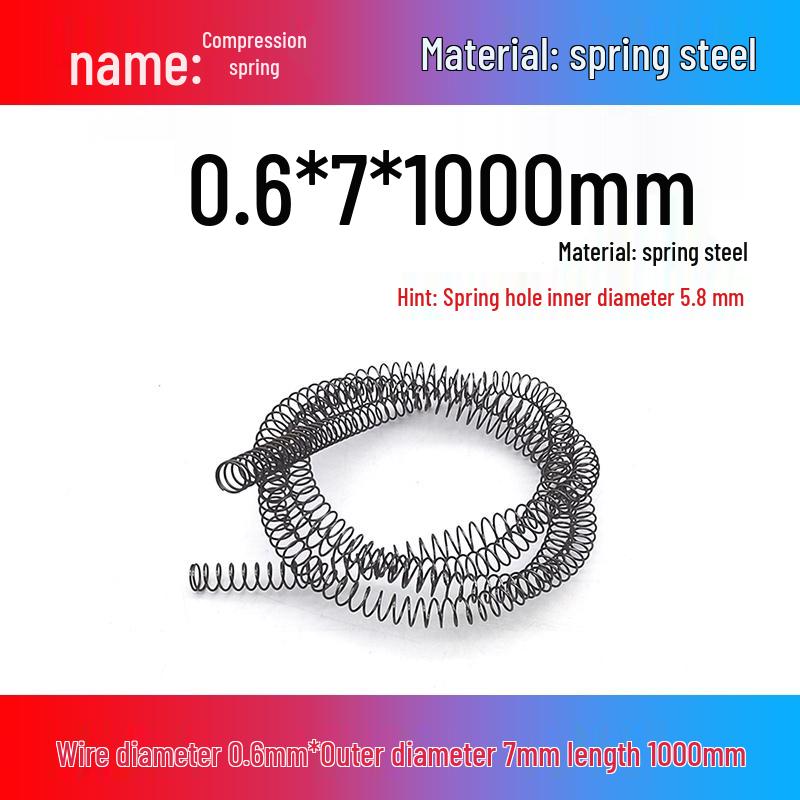 Spring Wire: 1m Long, Soft Pressure, Manganese Steel, 0.3-4.5mm Diameter, Yellow Compression Return.