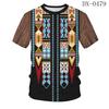 Été Nouveau T-shirt Décontracté à Manches Courtes et Col Rond pour Homme avec Impression Numérique 3D Amérindienne