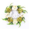 Holiday Hello Simulation Garland Door Decoration Hydrangea Rattan Ring Window Decoration Wall Hanging