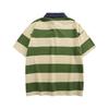 Splicing Contrasting Color Striped Short-Sleeved Polo Shirt Men'S American Retro Design Loose Bf Style Casual Couple Top
