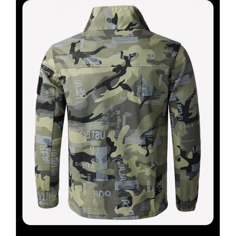 Mens Womens Stretch Camo Workwear Set Outdoor Training Jacket Pants Cotton Breathable Utility Suit