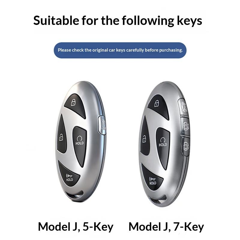 Zinc Alloy Leather Car Key Cover, For Hyundai Kona Ev Grandeur Gn7 Ioniq 6 , Protected Keychain Bag, Car Accessories