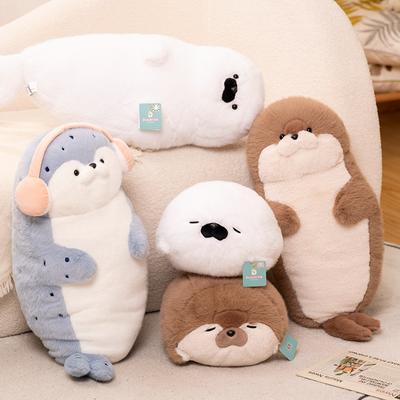Cute Seal Plush Toy Lifelike Stuffed Marine Life Sea Otter Soft Doll Simulation Seal Pillow Cushion Toys Birthday Gift