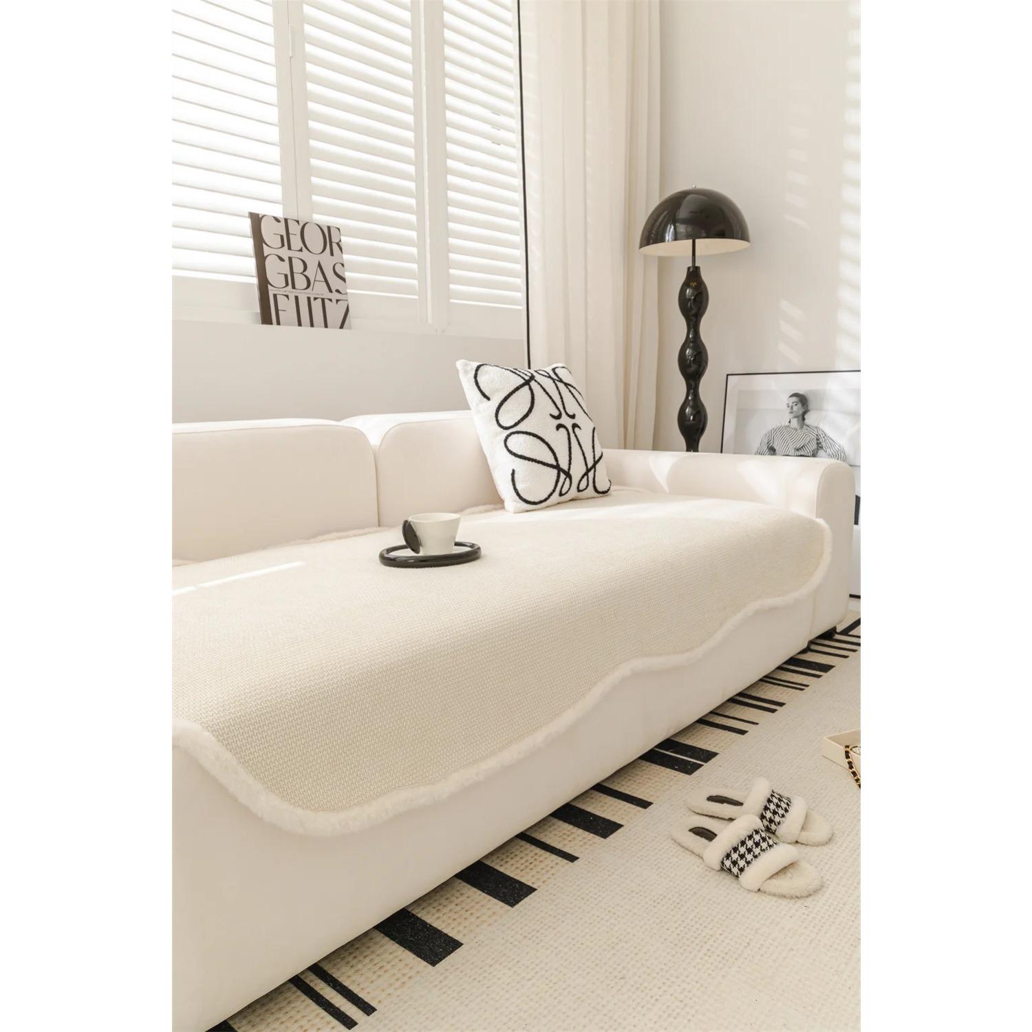 

Винтажный чехол для дивана с узором «гусиные лапки», плюшевый секционный диван, нескользящий чехол для дивана, простая однотонная подушка для сиденья, весна 70x70cm