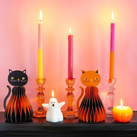 2Pcs Halloween Arrangement Props Super Cool Statue Festivals Halloween Decoration Pattern Cat Styling