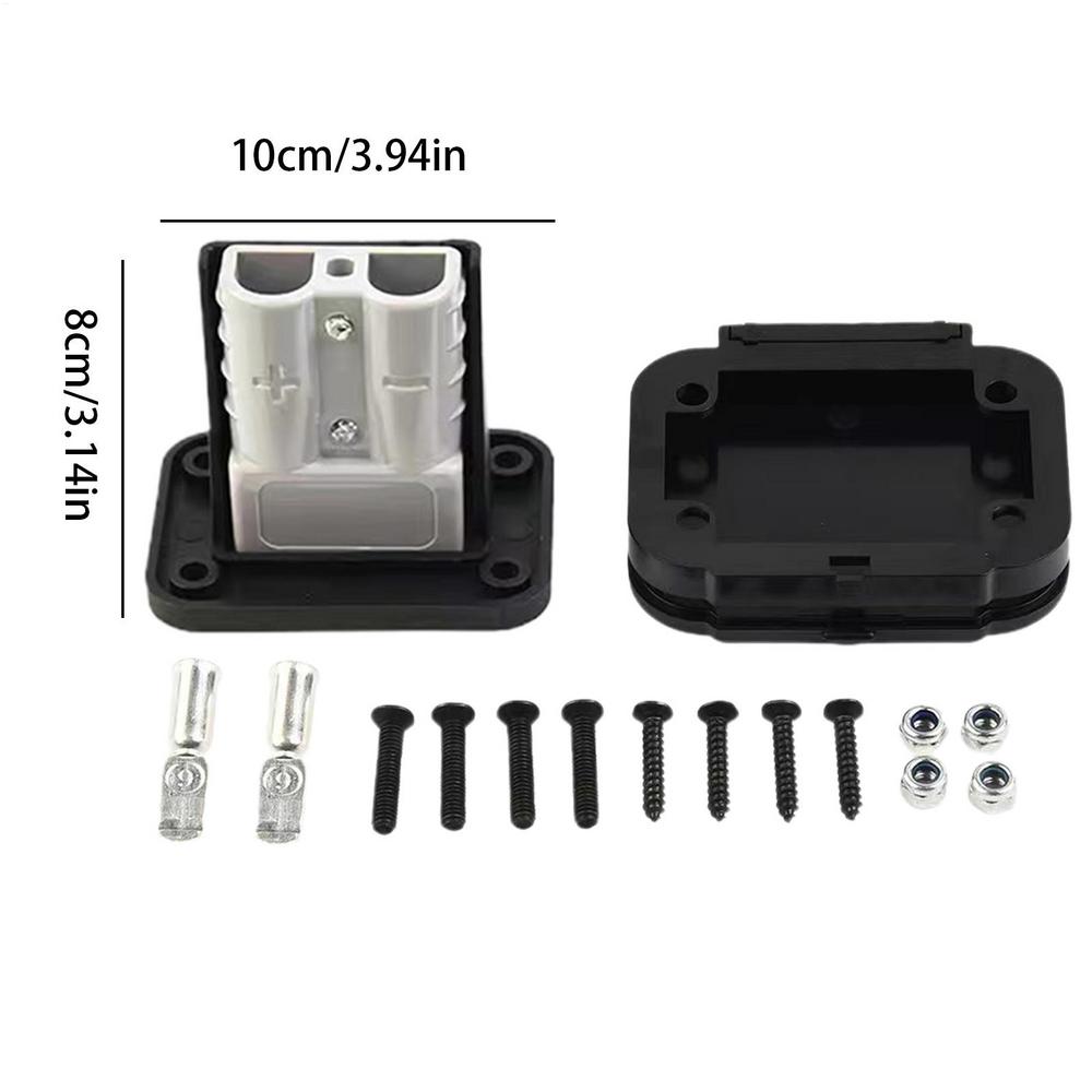 Plug Mounting Panel 50a Plug Panel Base for Anderson Connectors Flush-Mounted Frame with Cover Compatible for Car Boat Rvs