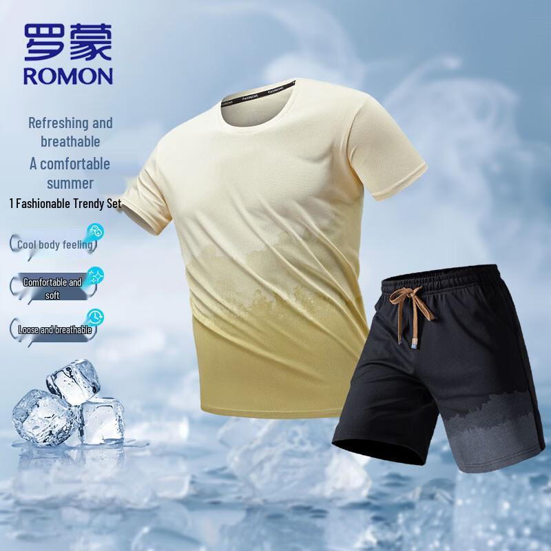 

Romon Men s Quick-Dry Sportswear Two-Piece Set 4XL