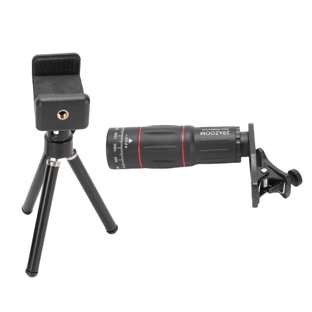 Phone Camera Lens Kit Fit for IOS Phone Universal 28X Telephoto Lens with 0.6X Wide Angle Lens 20X Macro Lens 198