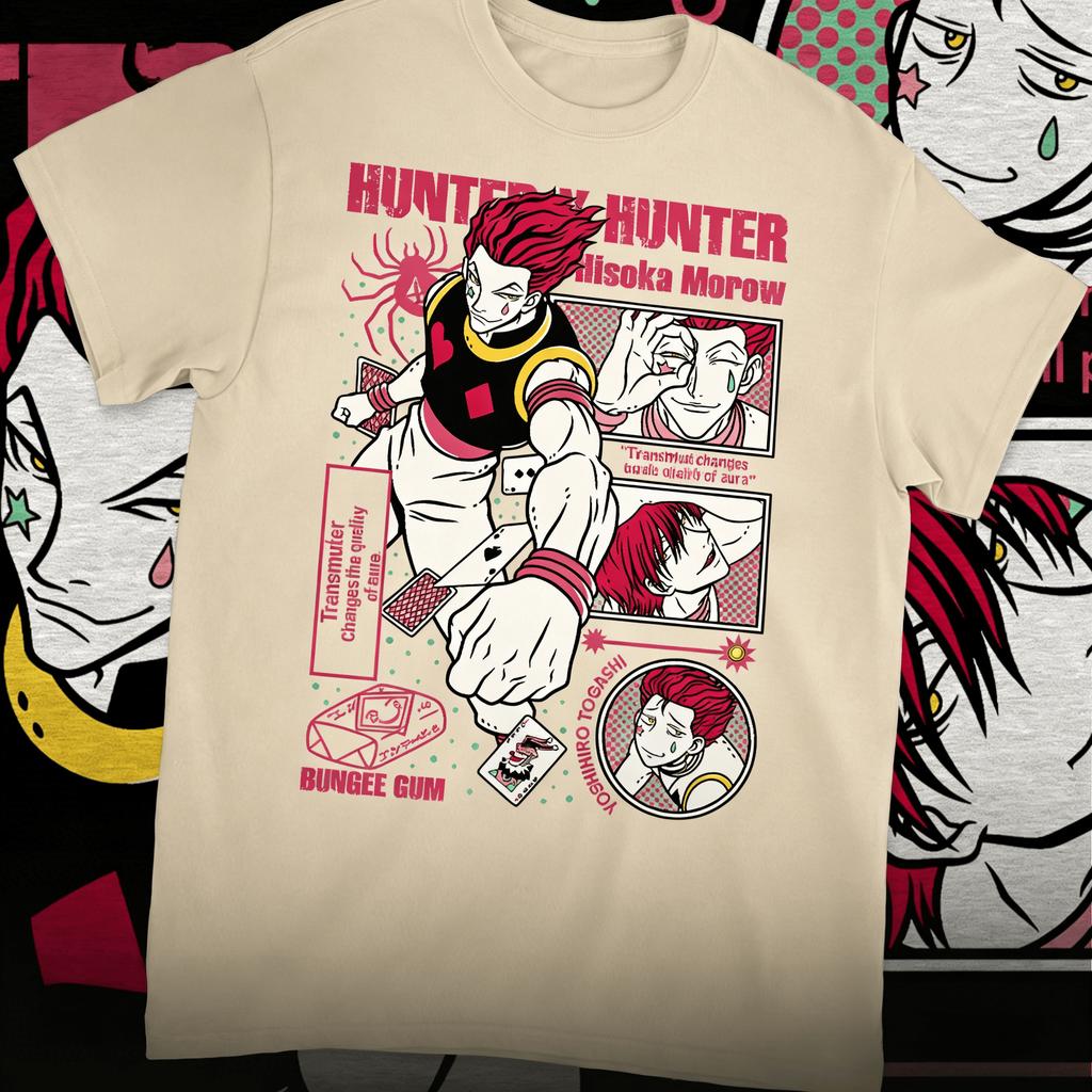 Hunter x Hunter Hisoka T-shirt Graphique Unisexe Surdimensionné 100% Coton Unisexe Col Rond Manches Courtes Femme Nouveau Y2k Streetwear Populaire Tee