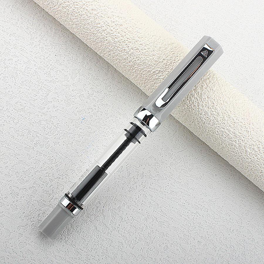 3059 Piston Filling Fountain Pen Acrylic  EF/F/ Nib with Silvery Clip Smooth Writing Office Gift Pen