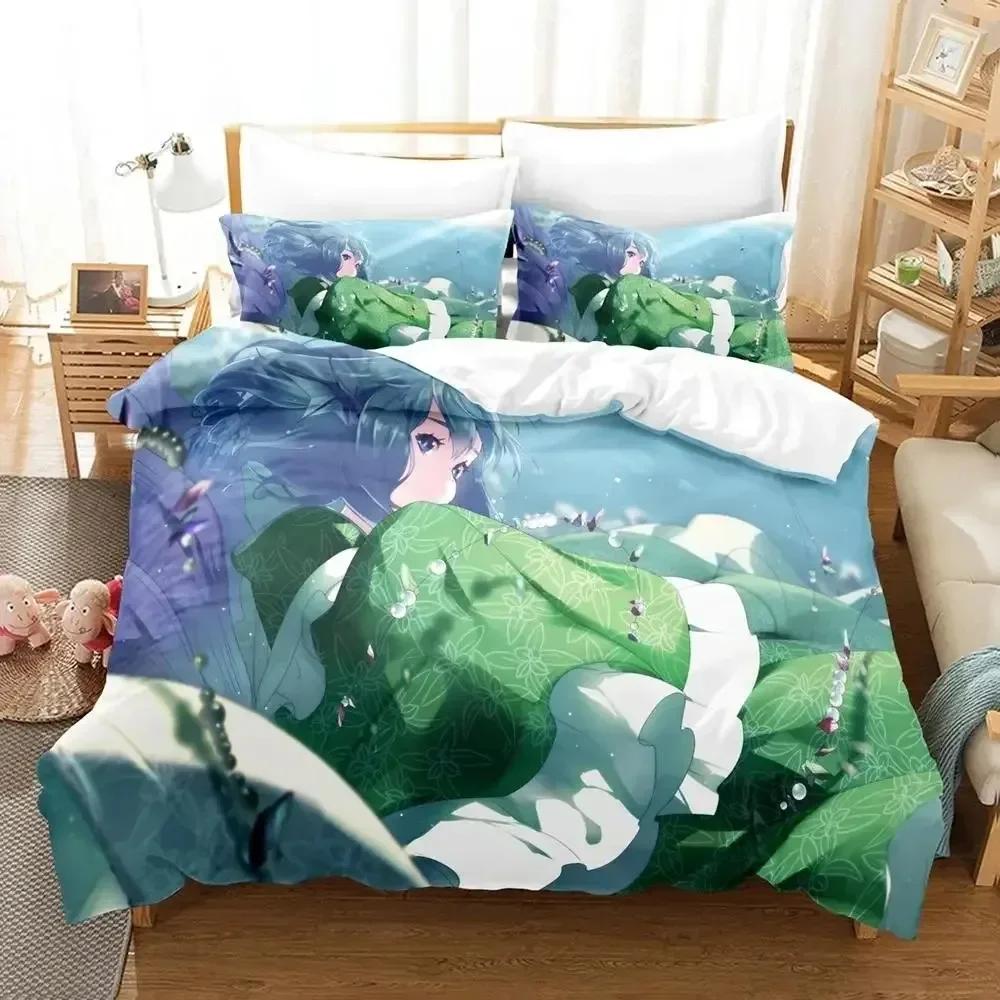 

Wakasagihime (Touhou) Bedding Set Single Twin Full Queen King Size Bed Set Aldult Kid Bedroom Duvetcover Sets bed sheet set 01 70x133cm 2pcs