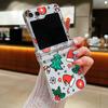 Cute Christmas Pattern Folding Phone Case For Samsung Galaxy Z Flip 6 5 4 3 5G Hard PC Cover For Galaxy Z Flip6 Flip5 Flip4