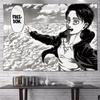 Vertical Attack On Titan Anime Tapestry Cartoon Wall Art Hanging For Bedroom Dorm Living Room Home Decoration