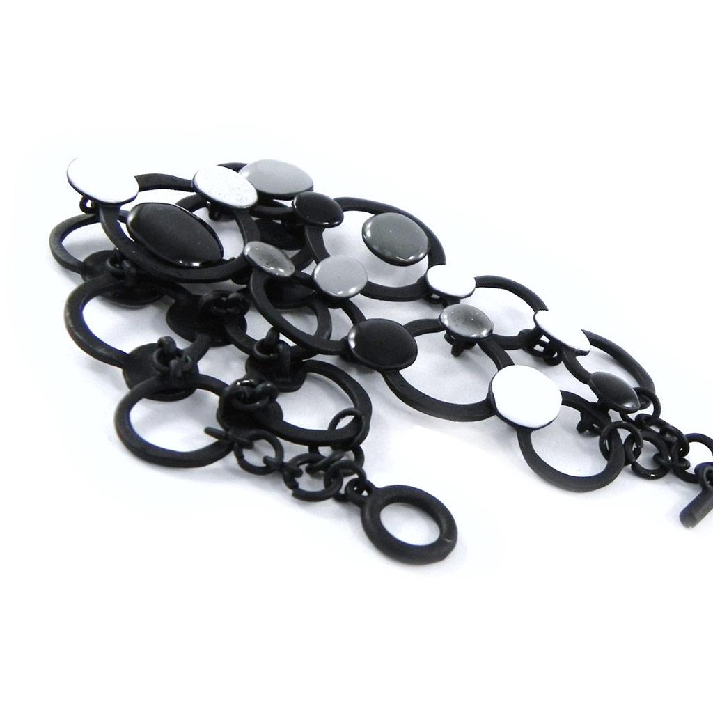 NOA [H8843] - Designer Bracelet 'Arlequin' Gray Black