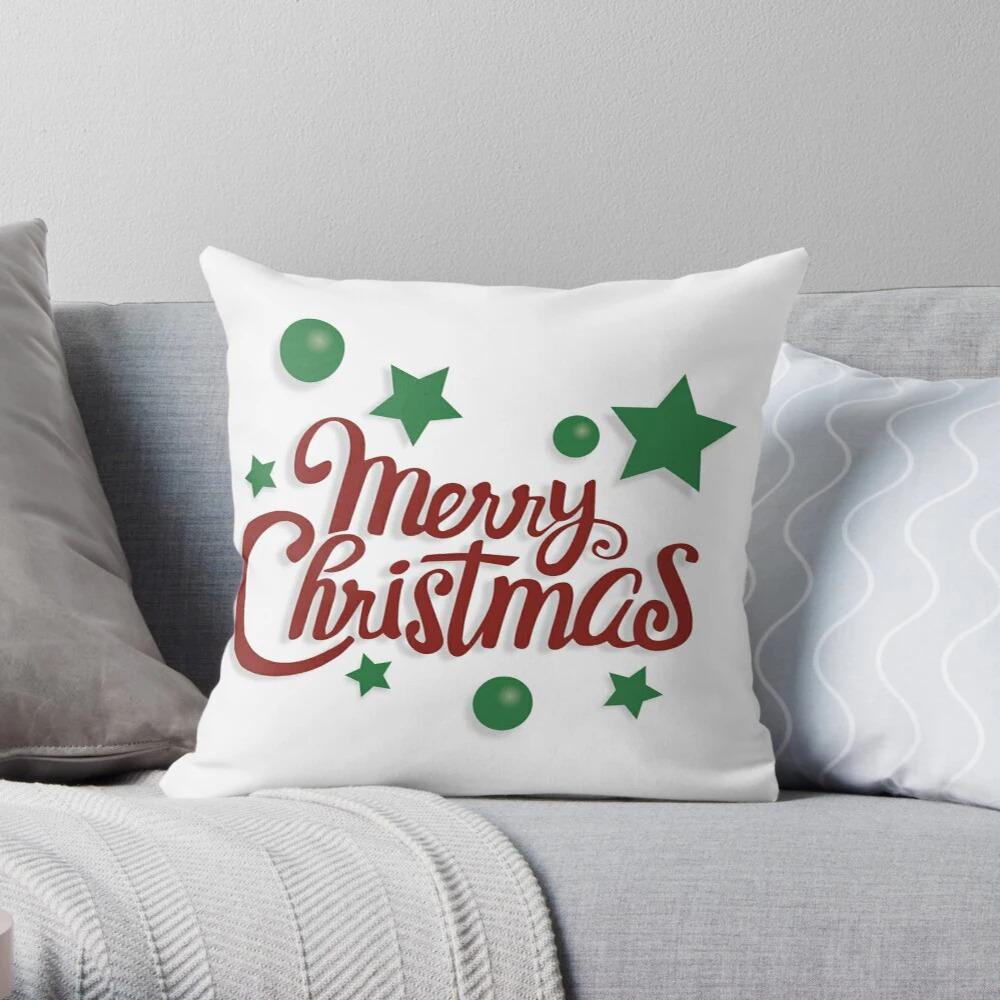 Merry Christmas Decoration Home Pillowcase Cushion Cover Colorful 45X45Cm Modern Living Room Sofa Bed Cartoon Cushion Cover