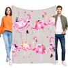 Lebendiges Aquarell-Flamingo-Fleece-Decke, Super Weich Warm Gemütlich Leicht Überwurf für Bett Sofa Heimdeko & Einzigartiges Geschenk