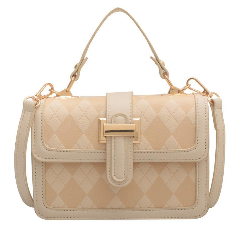 2023 New Arrival Chic Crossbody Bag With Stylish Rhombus Pattern белый