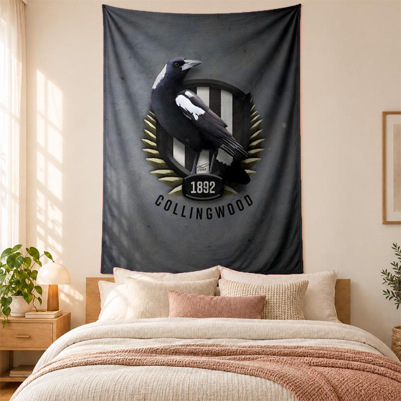 Collingwood Football Club Wandteppich hohe Qualität zur Dekoration von Wohnzimmer Schlafzimmer Studentenwohnheim Wänden ideal als Schlafzimmer Wandkunst oder Weihnachtsgeschenk