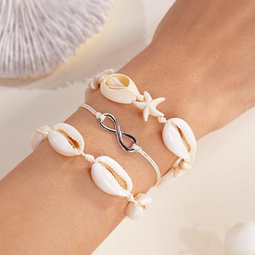 European American Fashion Bohemian Layered Beaded Bracelets Elastic Ethnic Bracelets for Women Female Bangle Bracelet
