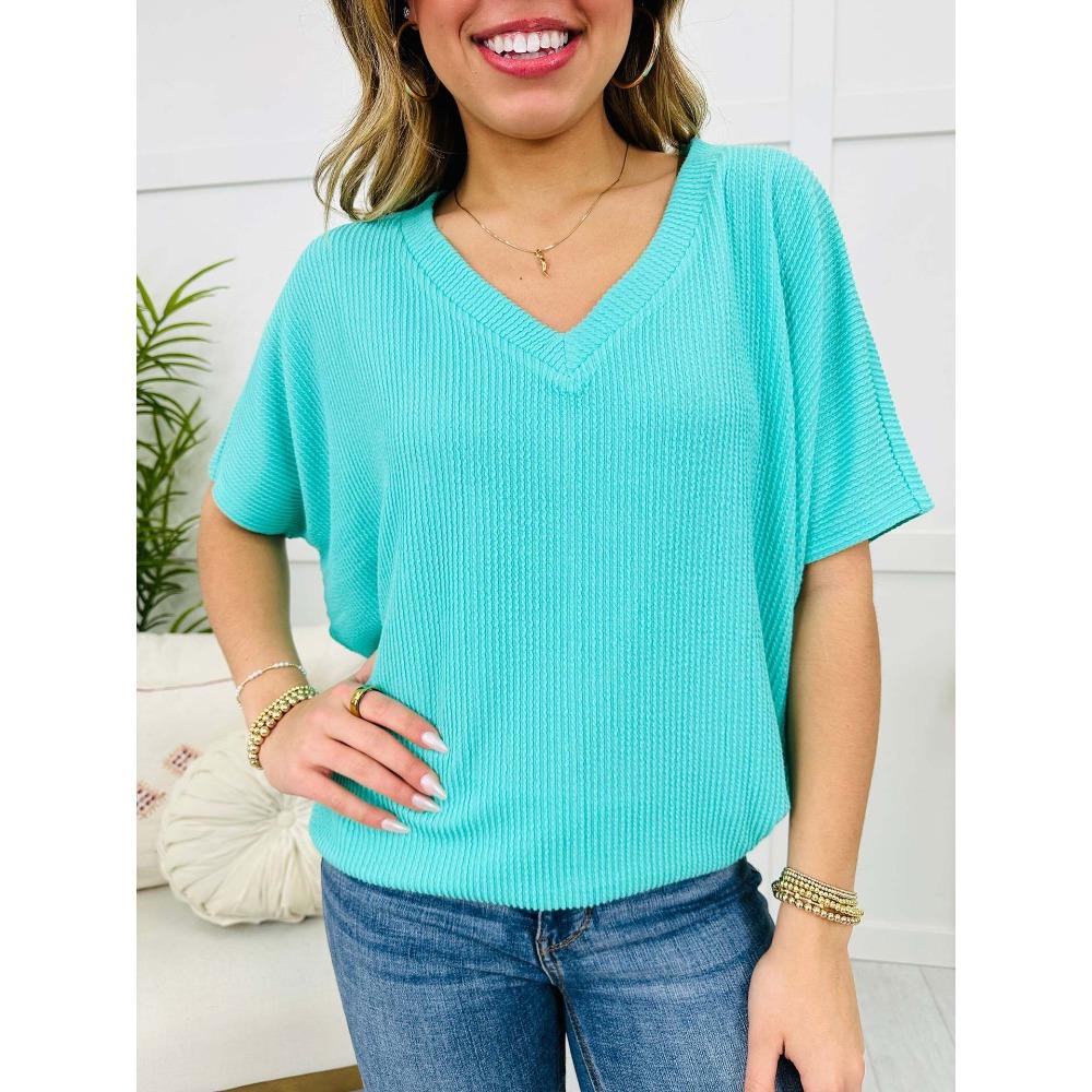Women's V Neck Short Sleeve Oversized Ribbed T Shirt Casual Commuter Basic Top