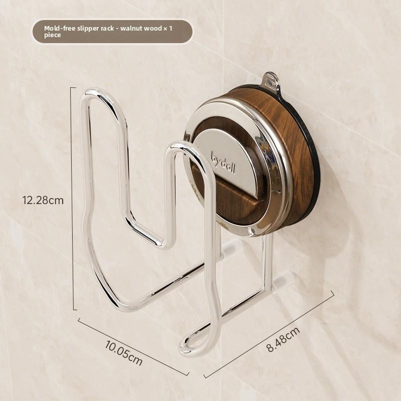 Вешалка для тапочек на присосках, Бытовая настенная полка для хранения обуви без сверления, Стойка для сушки и хранения тапочек в ванной 1pc