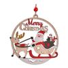 Safe Wood Tag Wooden Hanging Christmas Ornaments Hollow Wood Cutouts Round Reindeer Xmas Tree Wooden Ornaments Rustic Holiday
