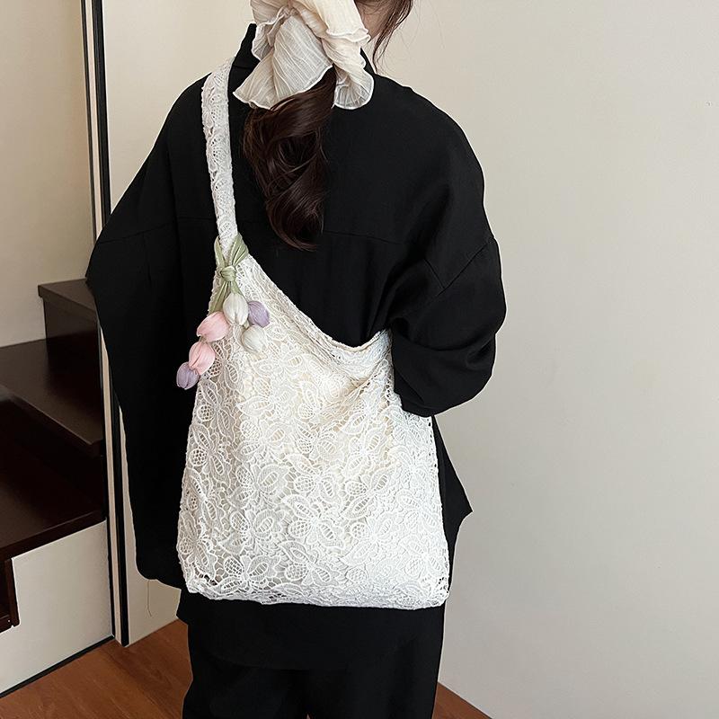 Pastoral Bag Lace Summer Gentle Fairy Large Capacity Shoulder Bag Underarm Messenger Bag