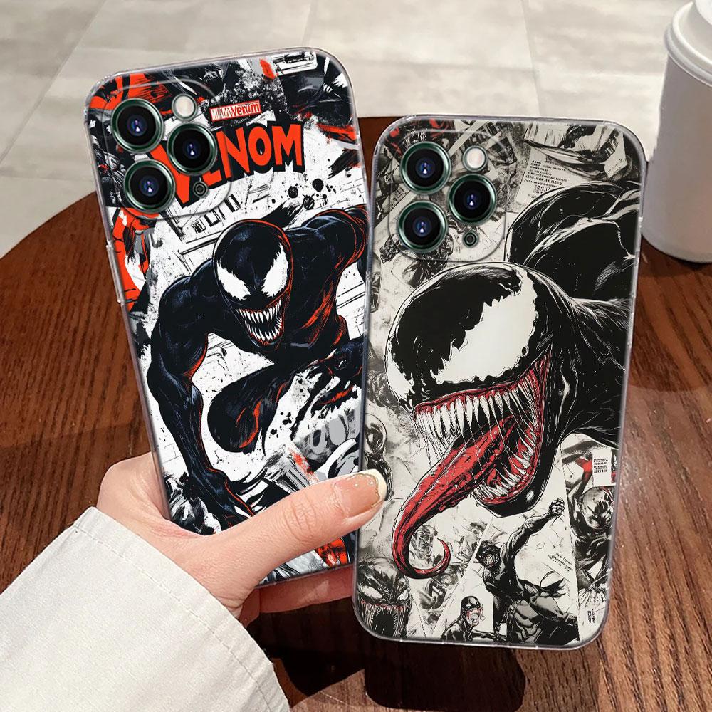 Custodia Trasparente Marvel Venom Comics Per iPhone 17 Pro Max 17E 11 12 13 14 15 16 Pro Max Plus 17 Air 16E 7 XS Copertura Morbida