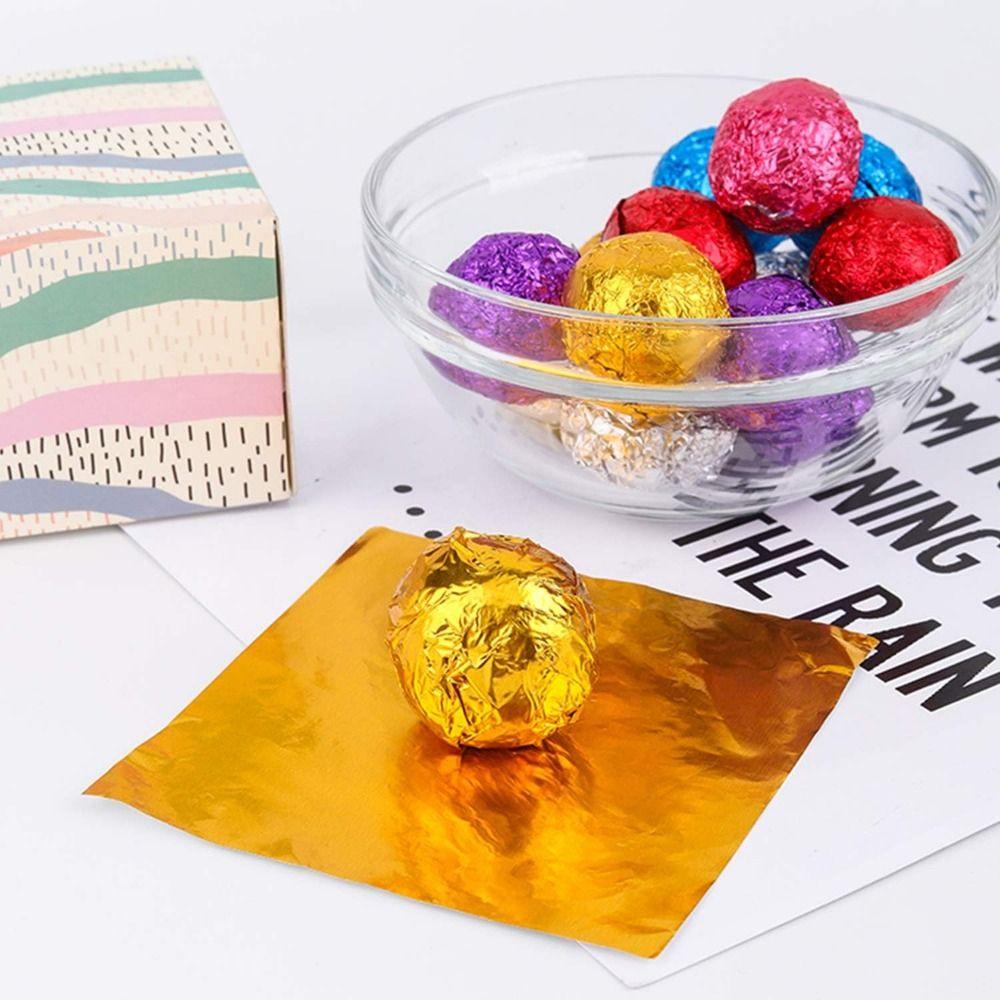 Square Aluminum Foil Paper 9 Colors Candy Wrapping Paper New Foil Sheets