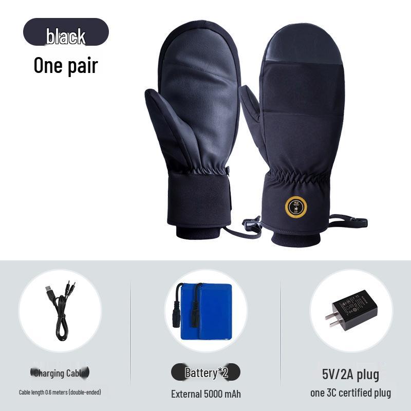 Unisex Heated Winter Mittens: Waterproof, Warm, and Ideal for Hiking, Skiing, Electric Biking, and Motorcycling.
