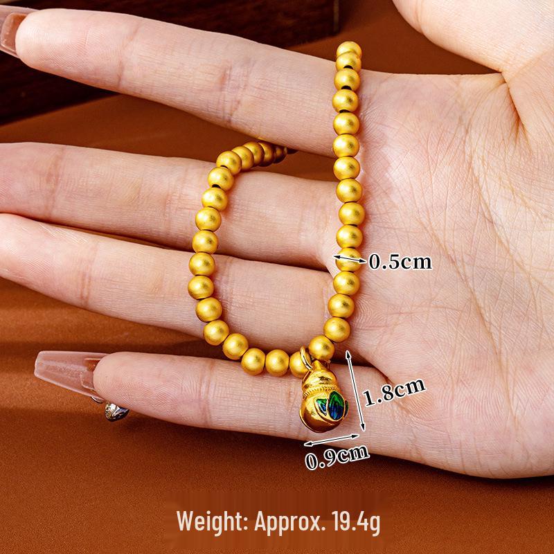 Lotus Gourd Necklace & Sand Gold Bracelet Set: Stylish Vietnamese Jewelry