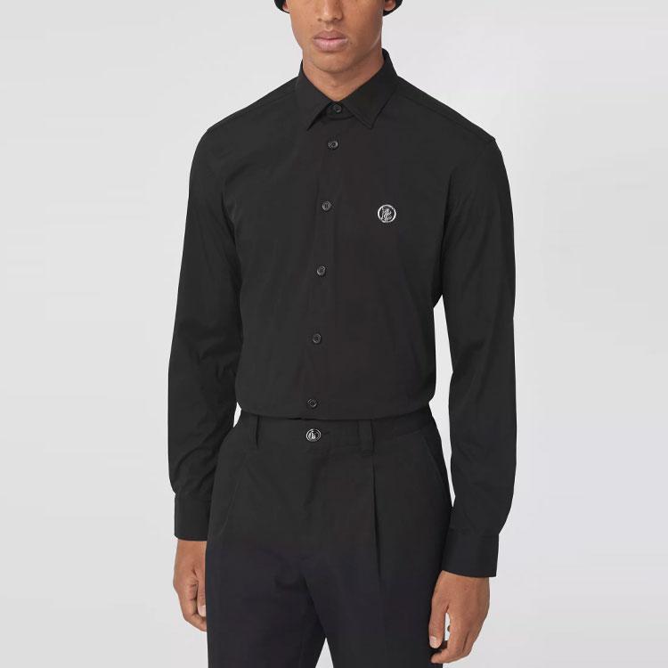 Burberry Cotton Blend Long-Sleeved Shirt Men's Black 80428961 80428961