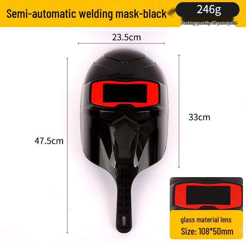 Handheld Electric Welding Mask - UV Resistant, Drop-Proof, Thickened Plastic Protective Cap