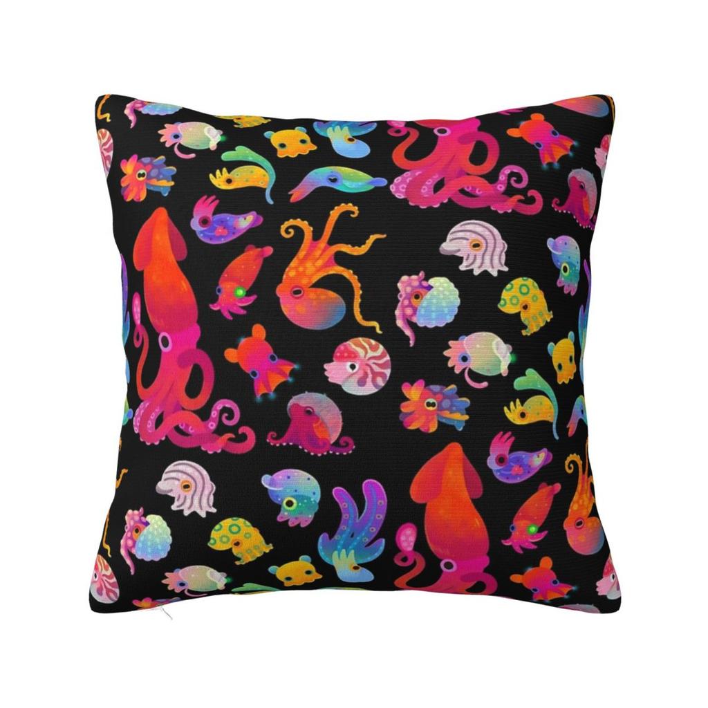 Cephalopod Square Pillowcase Pillow Cover Polyester Cushion Zip Decorative Comfort Throw Pillow for Home Sofa